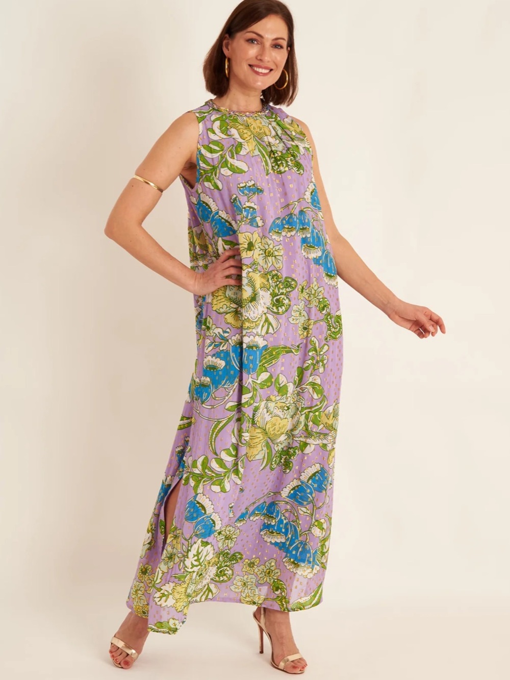 CK Bradley GRACE MAXI CORDELIA PURPLE Sz M Floral Resortwear Palm Beach Maximal